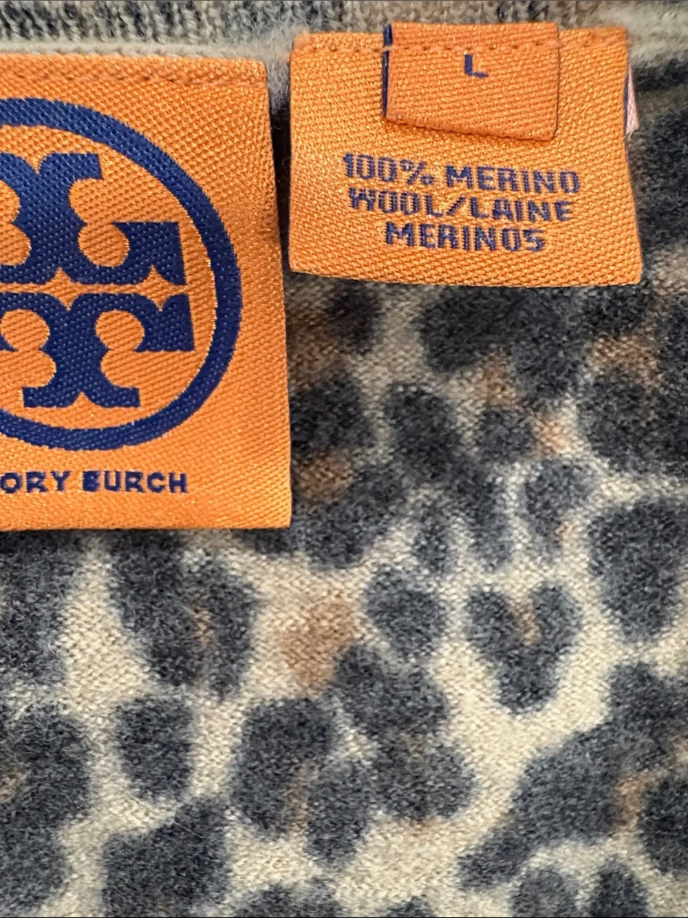 Tory Burch Leopard-Print Button Cardigan in Beige, Black & Brown